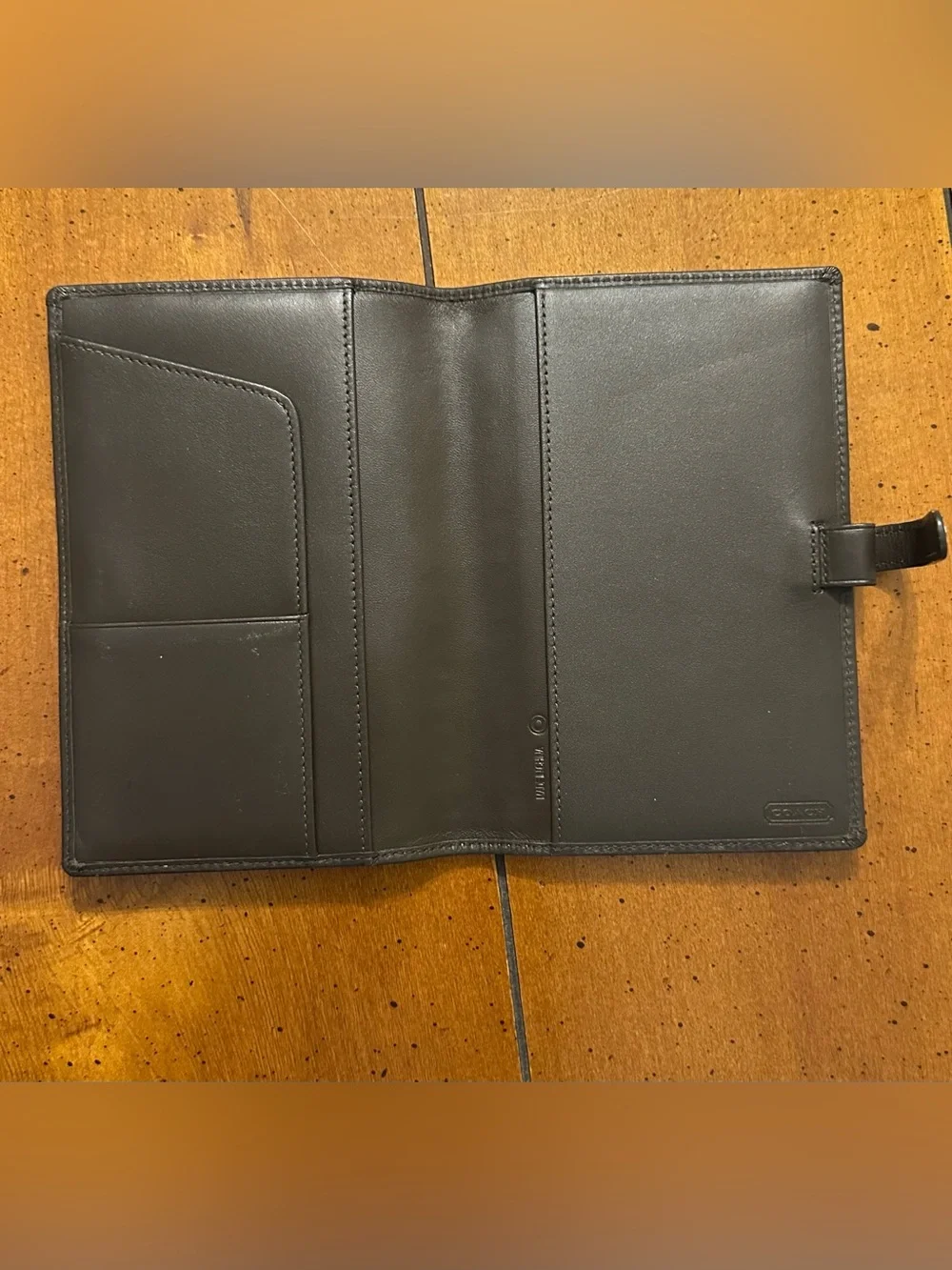 Coach Brown Signature Monogram Canvas Leather Unisex Planner Notepad Cover MINT